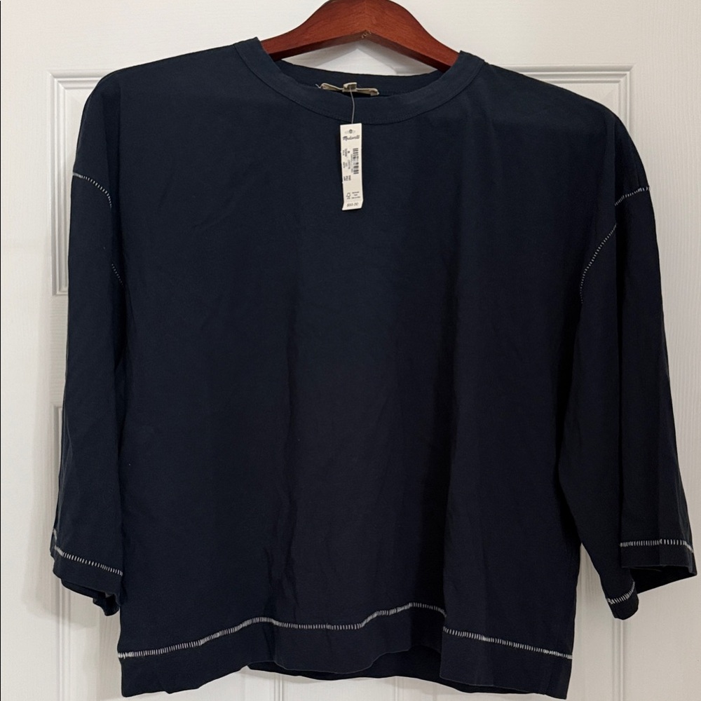 Madewell Navy Blue Crop Top